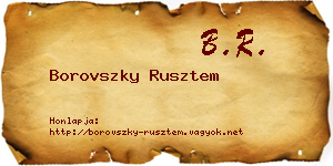 Borovszky Rusztem névjegykártya